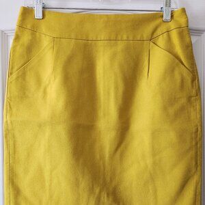 J. Crew Factory yellow "The Pencil Skirt"